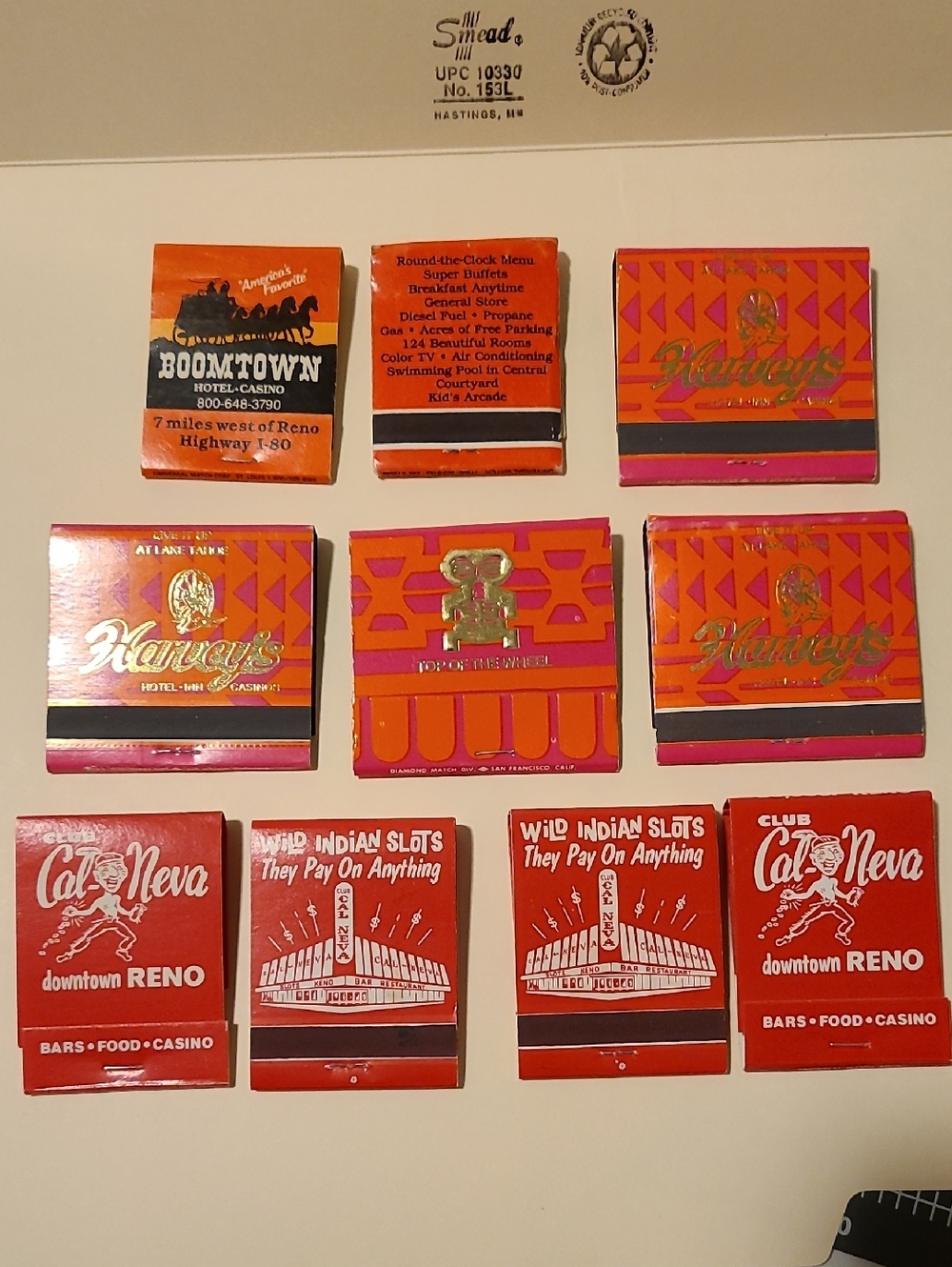 Harveys Cal-Neva Boomtown Reno Matchbooks Lot of 10 Matches